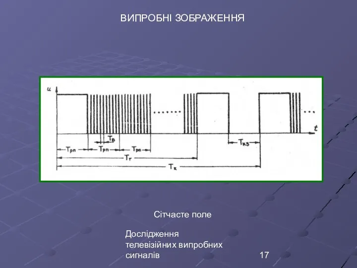 Дослідження телевізійних випробних сигналів Сітчасте поле ВИПРОБНІ ЗОБРАЖЕННЯ