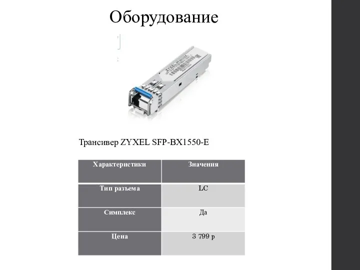 Трансивер ZYXEL SFP-BX1550-E Оборудование