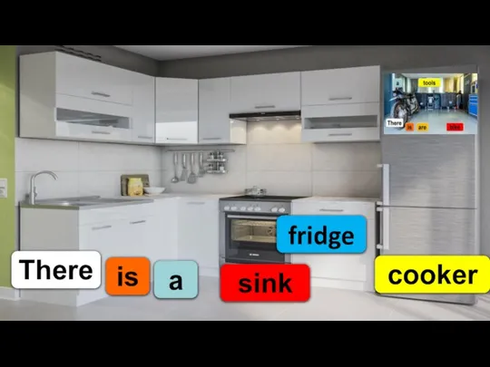 cooker fridge sink There is a