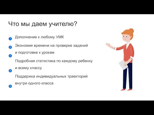 Что мы даем учителю? Дополнение к любому УМК Экономия времени на проверке