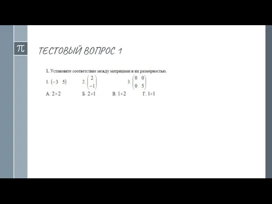 ТЕСТОВЫЙ ВОПРОС 1