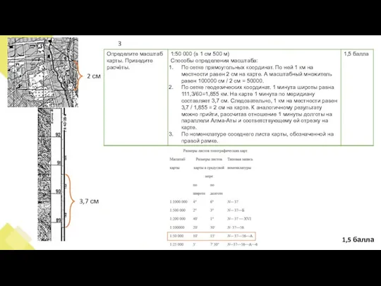 3 2 см 3,7 см 1,5 балла