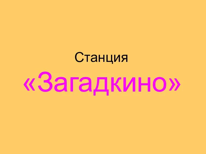 Станция «Загадкино»