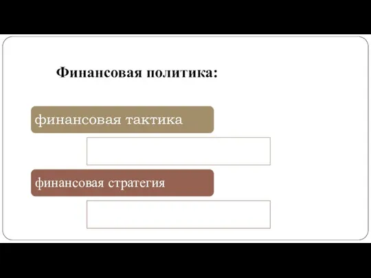 финансовая тактика финансовая стратегия Финансовая политика: