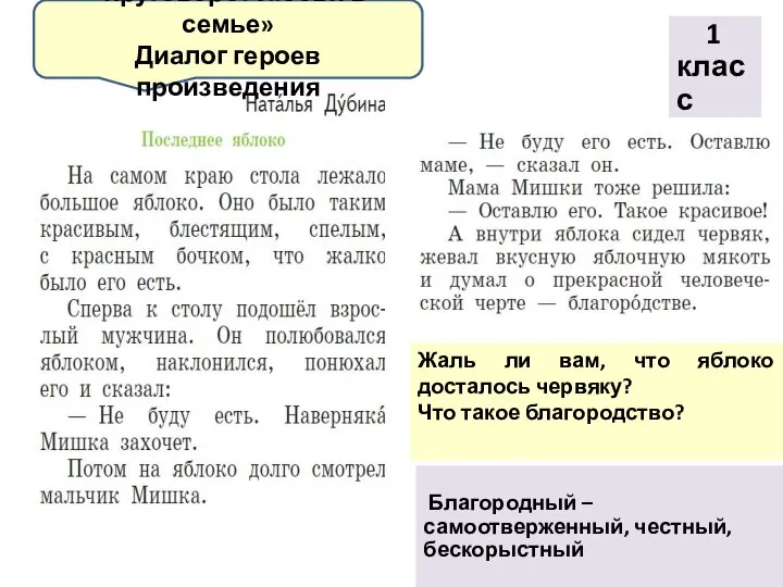 Жаль ли вам, что яблоко досталось червяку? Что такое благородство? Благородный –