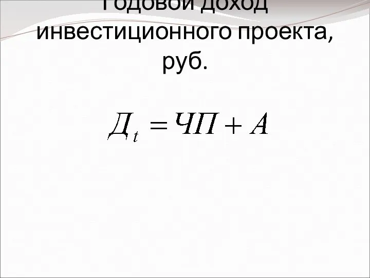 Годовой доход инвестиционного проекта, руб.