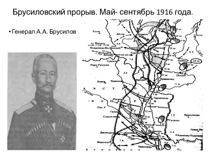 Брусиловский прорыв. Май- сентябрь 1916 года. Генерал А.А. Брусилов