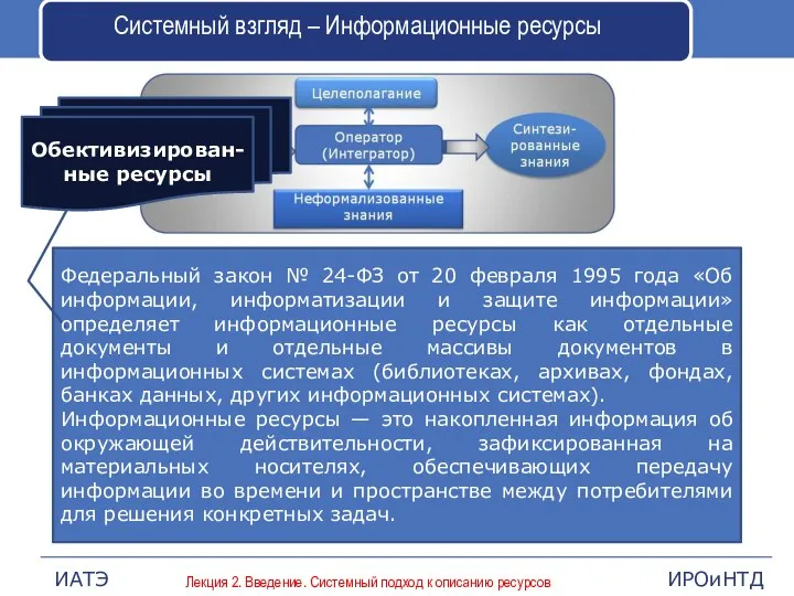 Системный взгляд – Информационные ресурсы Федеральный закон № 24-ФЗ от 20 февраля