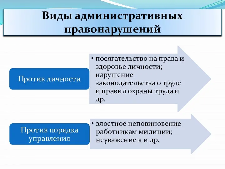 Виды административных правонарушений