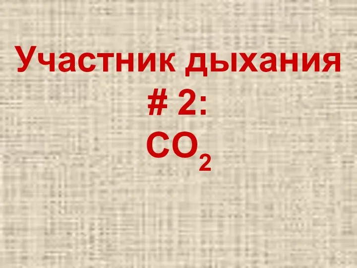 Участник дыхания # 2: CO2