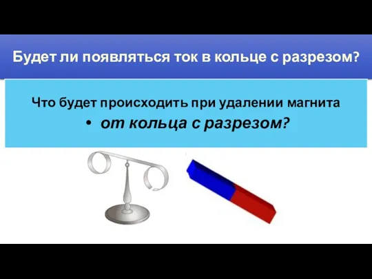 Будет ли появляться ток в кольце с разрезом? Что будет происходить при