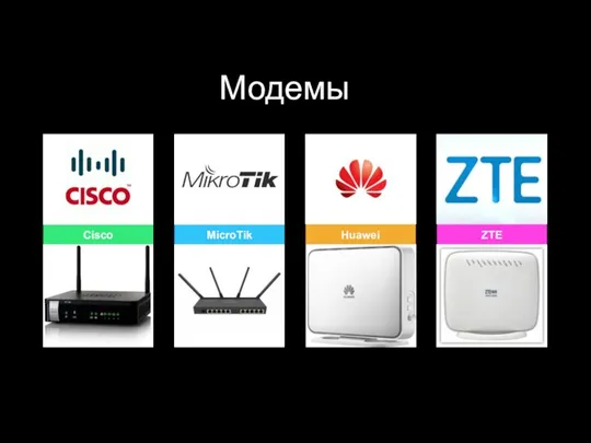 Модемы Cisco MicroTik Huawei ZTE