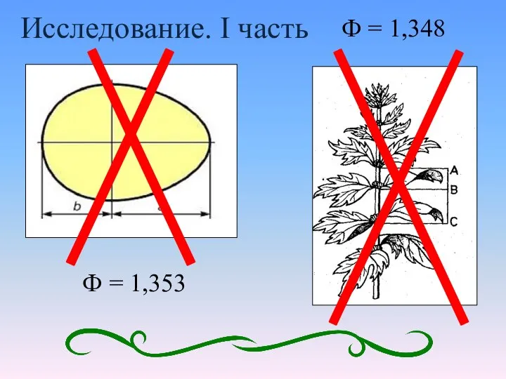 Ф = 1,353 Ф = 1,348 Исследование. I часть