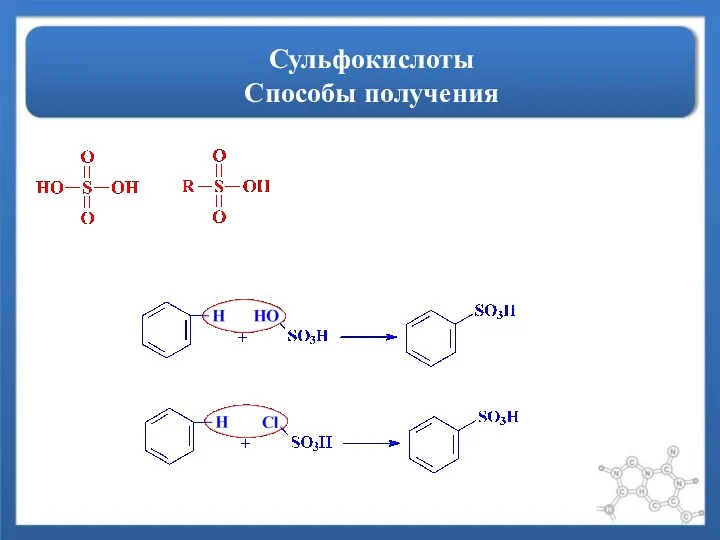 Сульфокислоты Способы получения