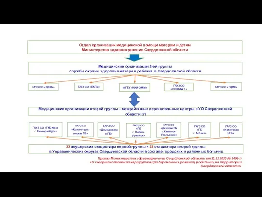 Отдел организации медицинской помощи матерям и детям Министерства здравоохранения Свердловской области Медицинские