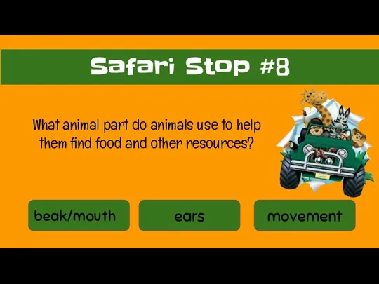 beak/mouth ears movement Safari Stop #8 What animal part do animals use