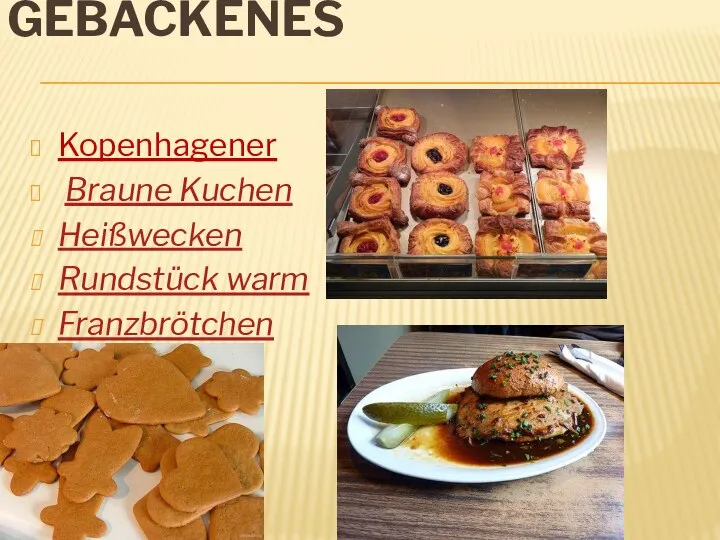 GEBACKENES Kopenhagener Braune Kuchen Heißwecken Rundstück warm Franzbrötchen