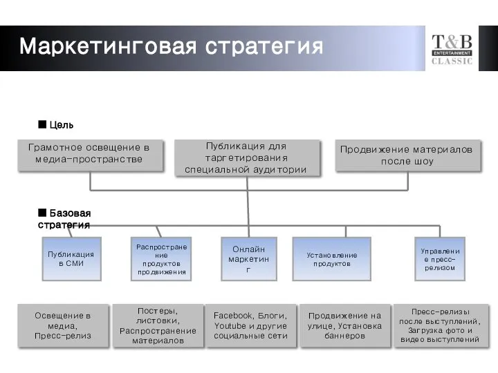 Маркетинговая стратегия Публикация для таргетирования специальной аудитории Продвижение материалов после шоу Публикация