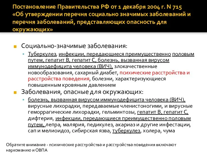 Постановление Правительства РФ от 1 декабря 2004 г. N 715 «Об утверждении