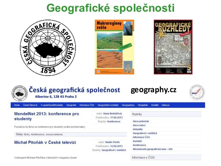 Geografické společnosti geography.cz