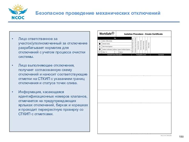 Лицо ответственное за участок/уполномоченный за отключение разрабатывает норматив для отключений с учетом