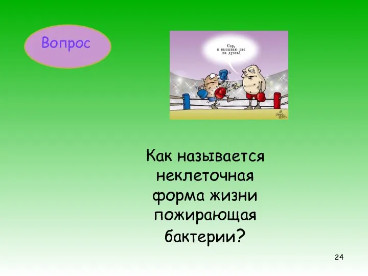 Как называется неклеточная форма жизни пожирающая бактерии? Вопрос