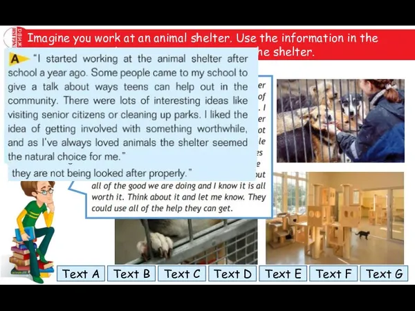 Imagine you work at an animal shelter. Use the information in the