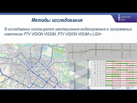 Методы исследования В исследовании используется имитационное моделирование в программных комплексах PTV VISION