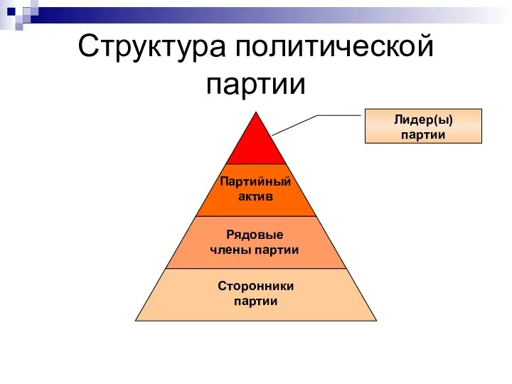 Структура политической партии Лидер(ы) партии