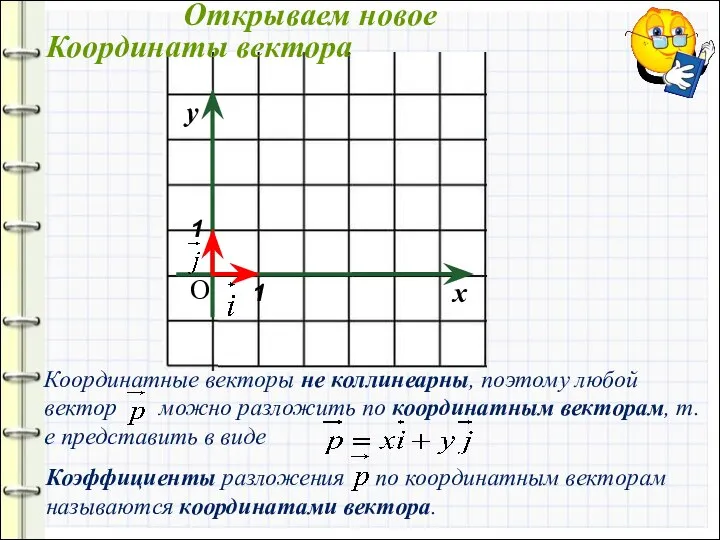 О Координаты вектора Открываем новое