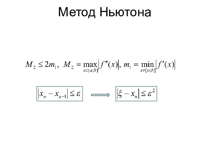 Оценка погрешности Метод Ньютона
