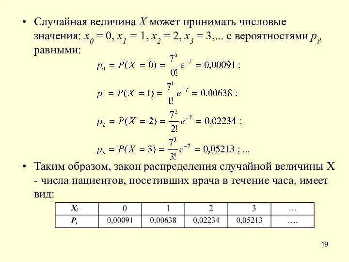 Случайная величина X может принимать числовые значения: х0 = 0, х1 =