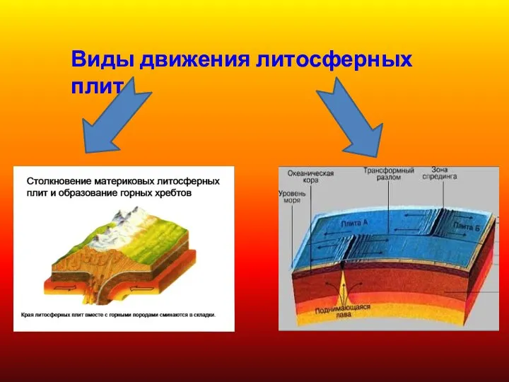 Виды движения литосферных плит