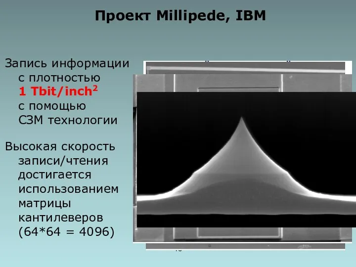 Проект Millipede, IBM Запись информации с плотностью 1 Tbit/inch2 с помощью СЗМ
