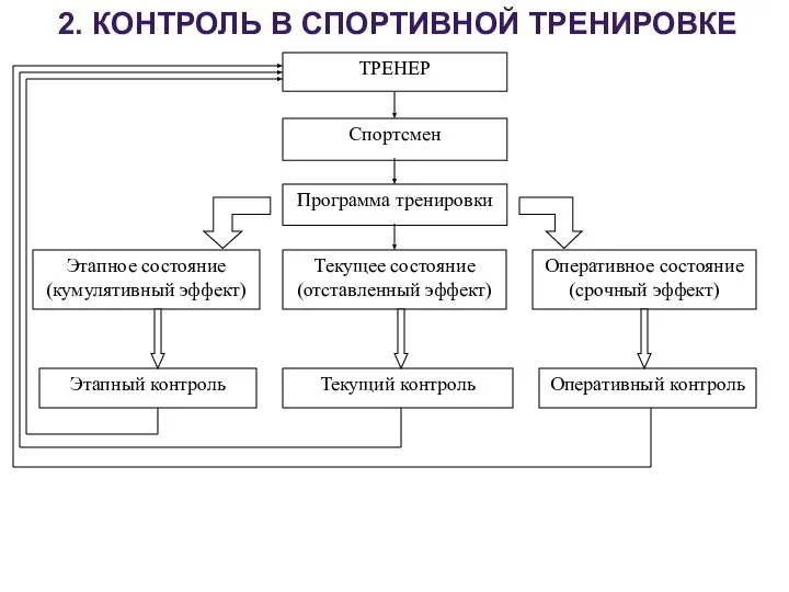 ТРЕНЕР Спортсмен Программа тренировки Оперативное состояние (срочный эффект) Текущее состояние (отставленный эффект)