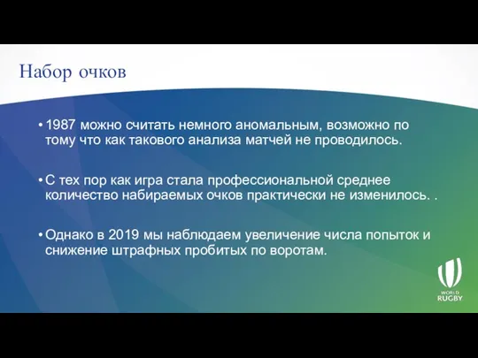 Набор очков 1987 можно считать немного аномальным, возможно по тому что как