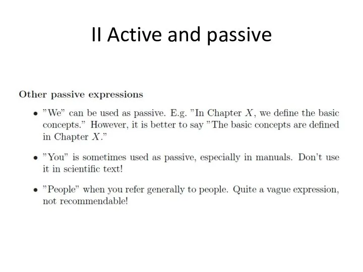 II Active and passive