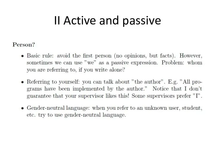 II Active and passive