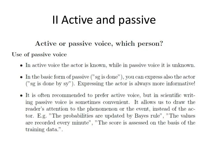 II Active and passive