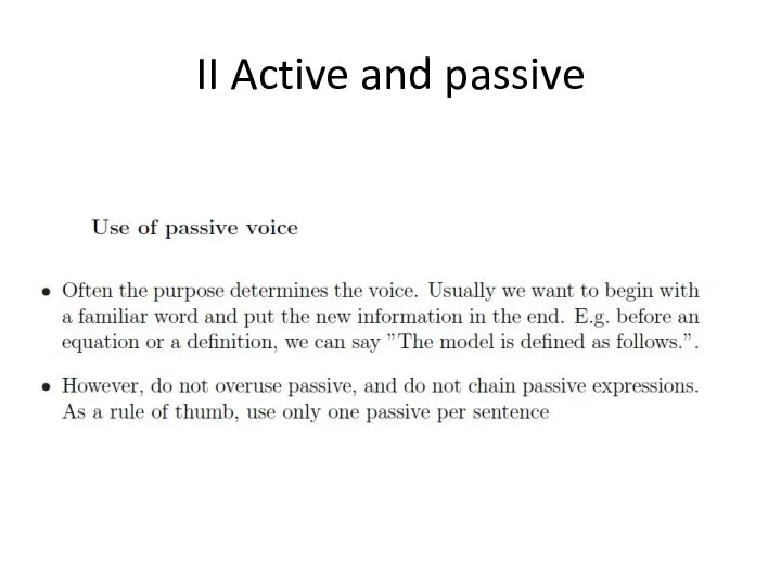 II Active and passive