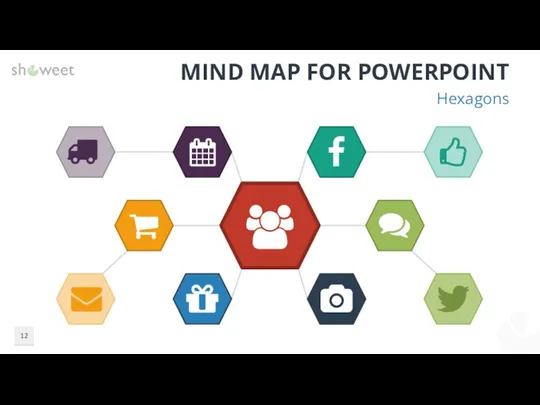 MIND MAP FOR POWERPOINT Hexagons