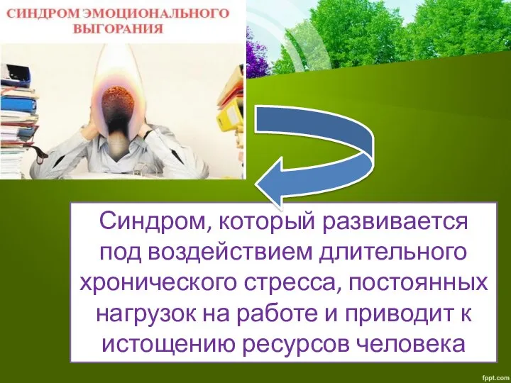 Синдром, который развивается под воздействием длительного хронического стресса, постоянных нагрузок на работе