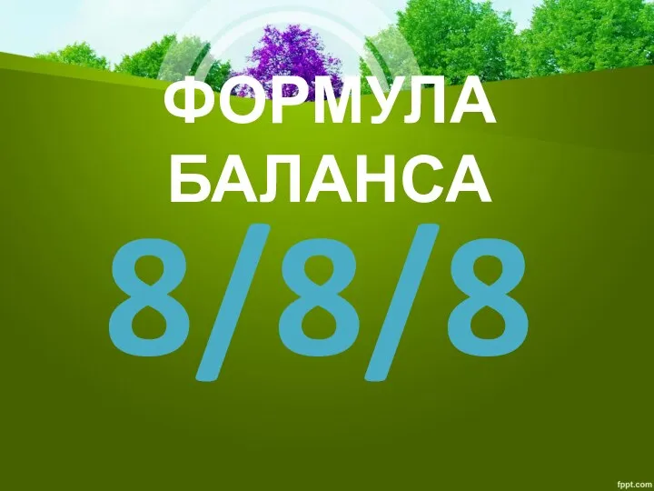 ФОРМУЛА БАЛАНСА 8/8/8