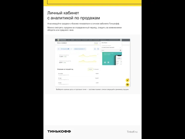 Личный кабинет с аналитикой по продажам Анализируйте продажи и бизнес-показатели в личном