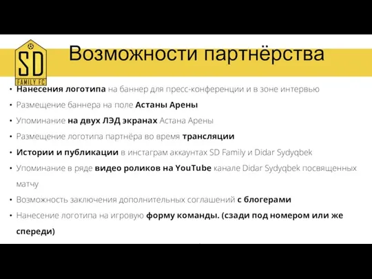 Возможности партнёрства Нанесения логотипа на баннер для пресс-конференции и в зоне интервью