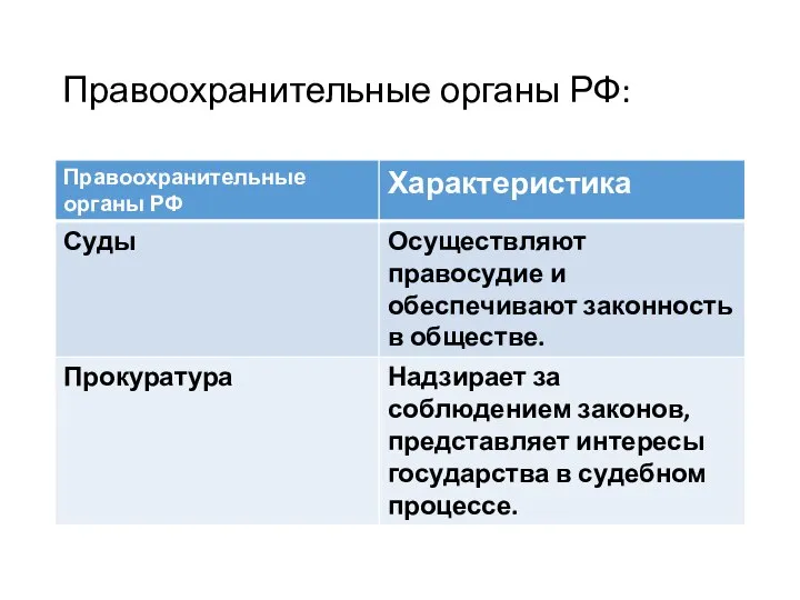 Правоохранительные органы РФ: