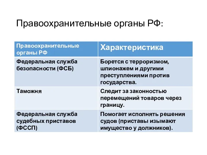 Правоохранительные органы РФ: