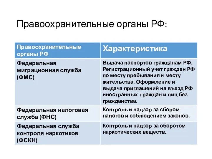 Правоохранительные органы РФ: