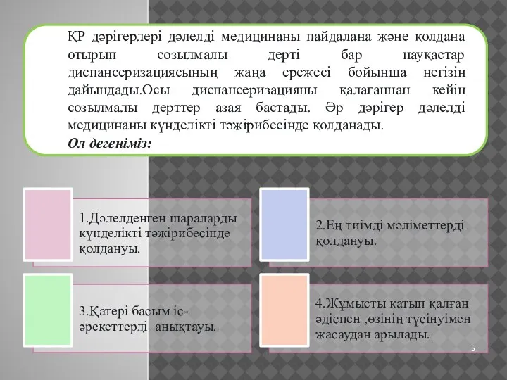 ҚР дәрігерлері дәлелді медицинаны пайдалана және қолдана отырып созылмалы дерті бар науқастар