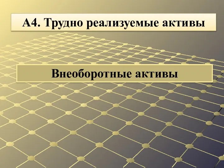 Внеоборотные активы А4. Трудно реализуемые активы